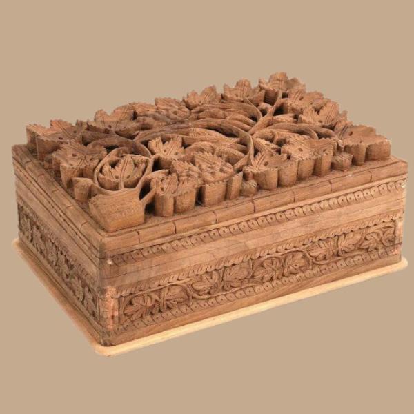 Walnut Wood Jewelry Carved Box